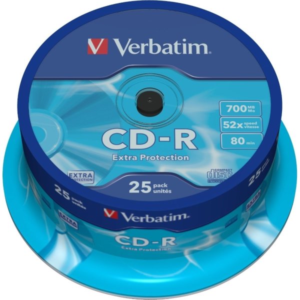 Verbatim CD-R 700mb/80min spindel, 25stk