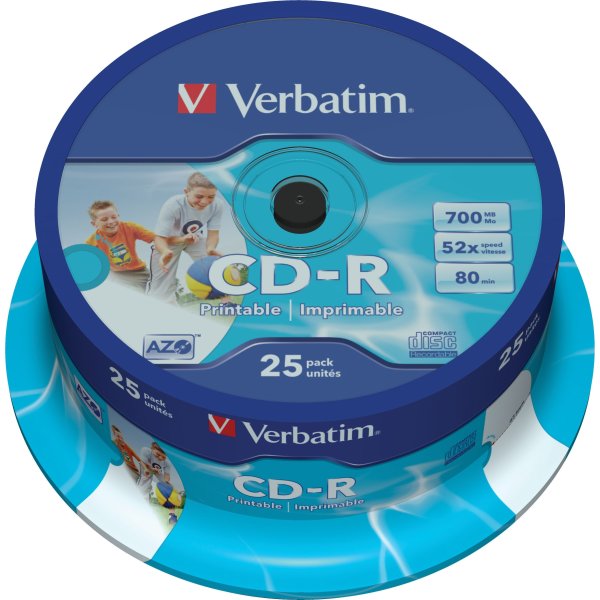 Verbatim CD-R 700 MB/80 min printable, 25 st.