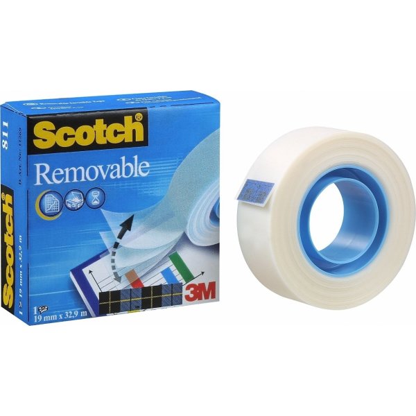 Scotch Magic 811 tejp, avtagbar, 19 mm x 33 m