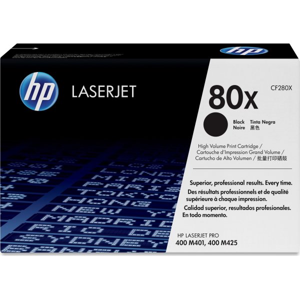 HP 80X/CF280XD Lasertoner, svart, 2-pack