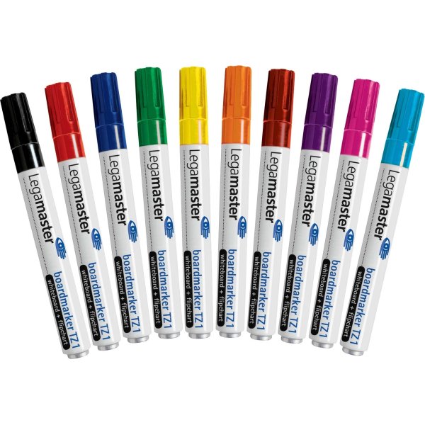 Legamaster TZ-1 whiteboardpennor, 10st blandade fä