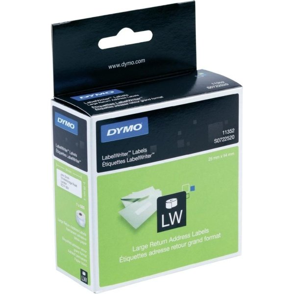 Dymo LW returadressetikett, 25x54 mm
