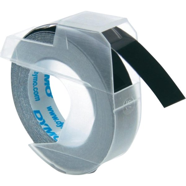 Dymo 3D prægetape 9mm, hvid på sort