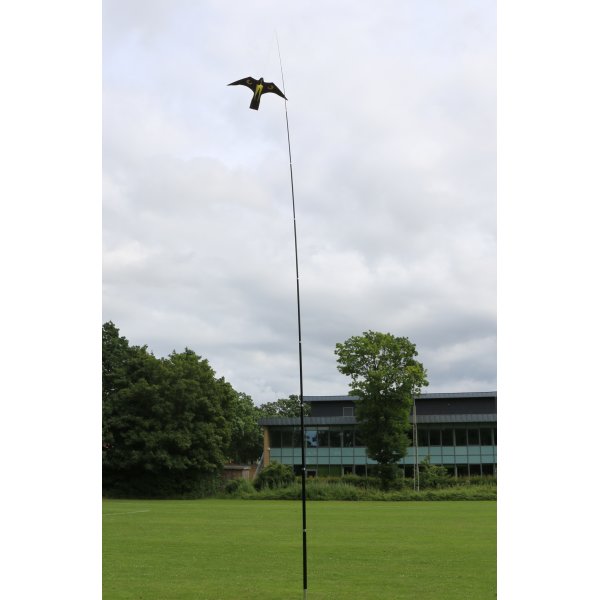 Fågelskrämma set - 10 m teleskopisk stolpe & fågel