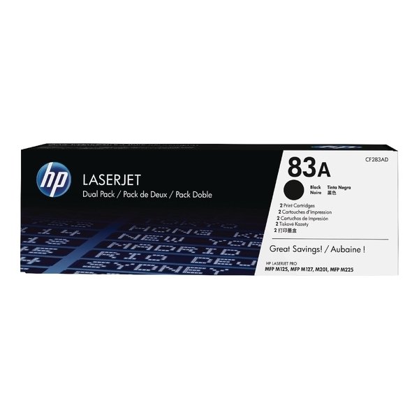 HP nr 83A/CF283AD lasertoner, 2 x 1500 sidor, svar