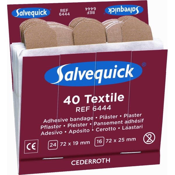 Salvequick textilplåster, 40 st blandade storlekar