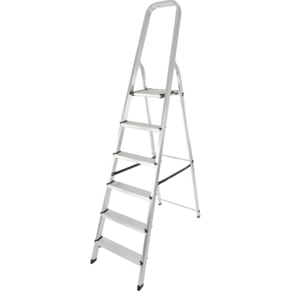 Stege 6 steg, aluminium, höjd 128 cm