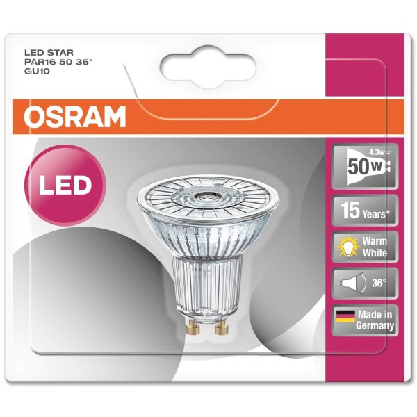 Osram LED-spotlight GU10, 4,3 W = 50 W