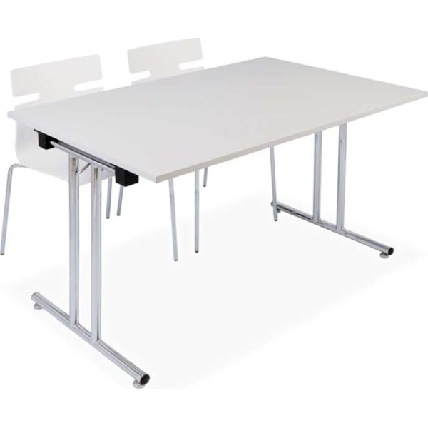 Fällbart bord 120x80 cm vit dekorlaminat/krom