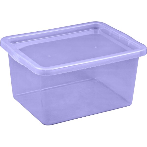 Basic plastlåda inkl. lock, 18 liter, klar