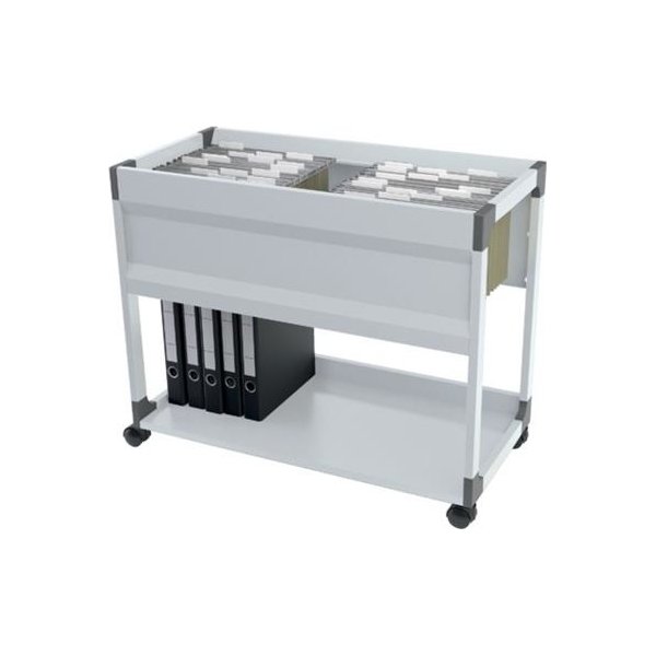 Business trolley dobbelt uden låg, A4/folio, Grå