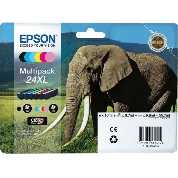 Epson 24XL bläckpatron, flerpack, 6 färger