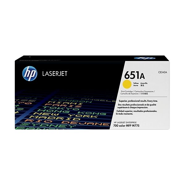 HP 651A/CE342A lasertoner, gul, 16 000 s