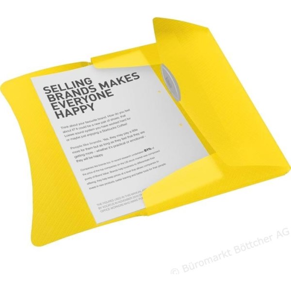 Esselte Vivida snoddmapp, A4, med klaff, gul