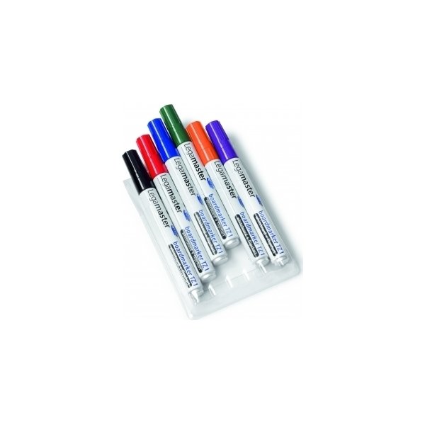 Legamaster TZ-1 whiteboardpennor, set med 6 färger