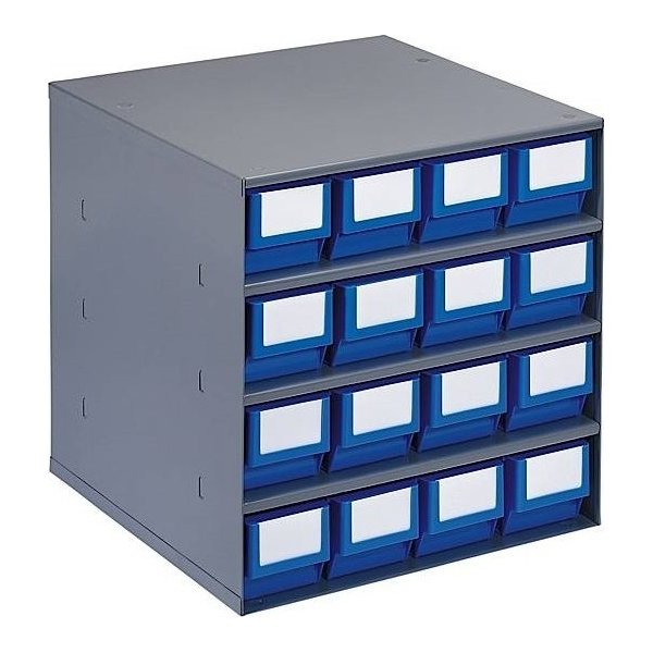 Lagermagasin inkl 16 x systemkas 3 (400x91x81),blå