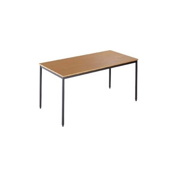 Kantinebord, 160x80 cm, bøg med sort stel
