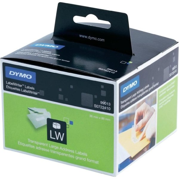 Dymo LW adressetikett i plast, 36x89 mm