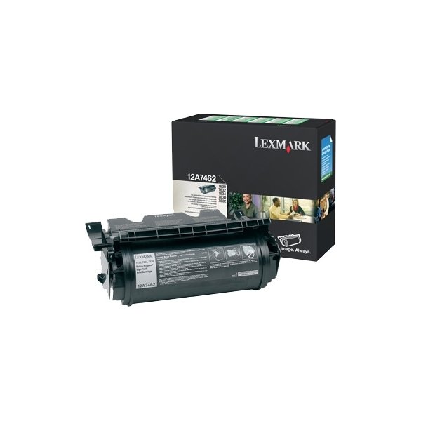 Lexmark 12A7462 lasertoner, svart, 21000s