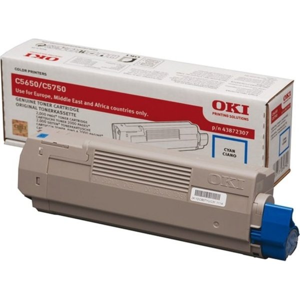 Lasertoner OKI 43872307 blå 2000 sidor