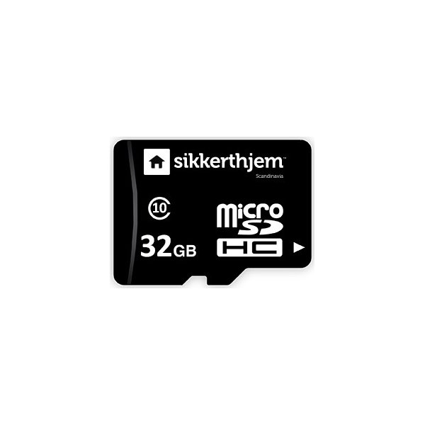 32GB microSD + USB adapter til SikkertHjem Kamera