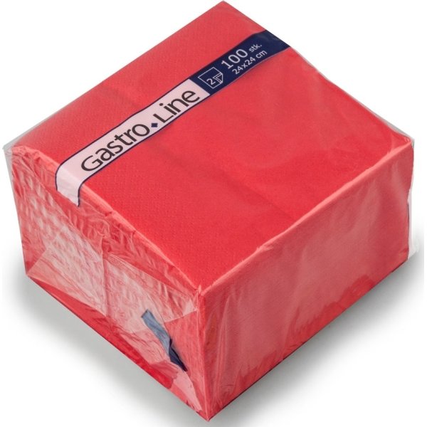Pappersservett 2-lags 24x24 cm Röd 100 st