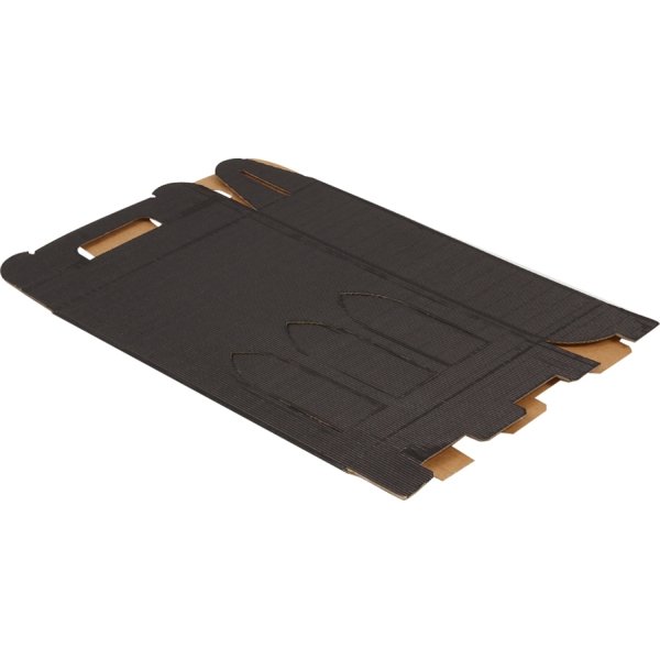 Vinkartong 3 flaskor Wellpapp Svart