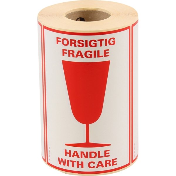 Etikettrulle ”Försiktig”, 500 st.