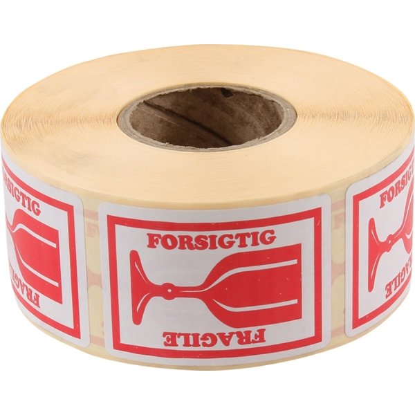 Etikettrulle “Försiktig”, 1000 st.