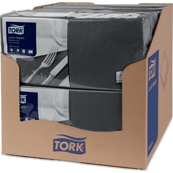 Tork Frokostservietter, 2-lags, sort, 200 stk.