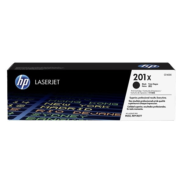 HP 201X/CF400XD lasertoner, svart, 2800 sidor, 2-p