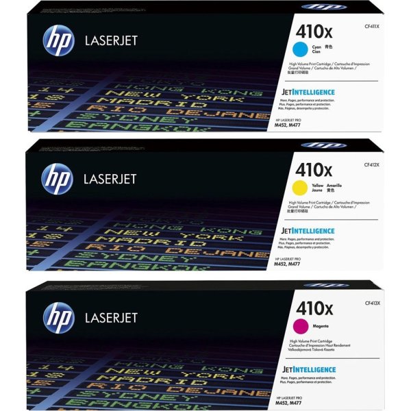 HP 410X/CF252XM lasertoner CMY, 5000s, 3-pak