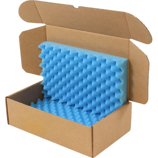 Blått skuminlägg till postpaket 320x230x25/40 mm