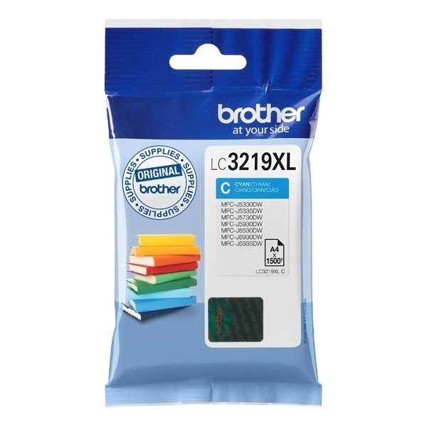 Brother LC3219XLC XL blækpatron, blå, 1500s
