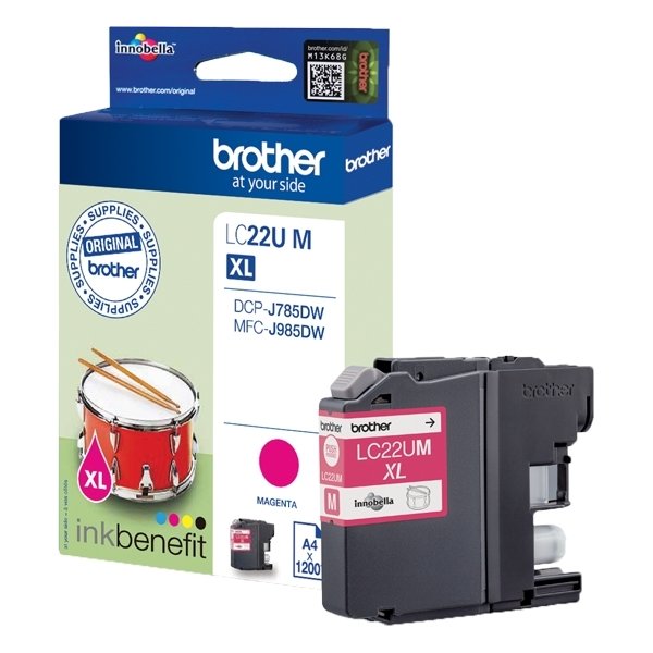 Brother LC22UM XL bläckpatron, magenta, 1200 s