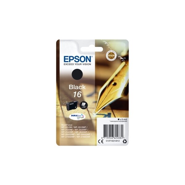 Epson T1621 Bläckpatron, 175 sidor, svart