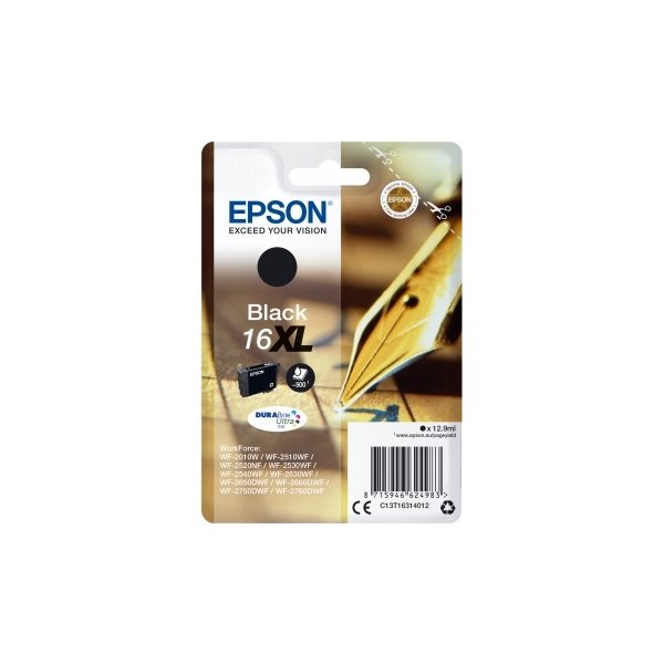 Bläckpatron Epson T1631/C13T16314012 XL Svart 500s