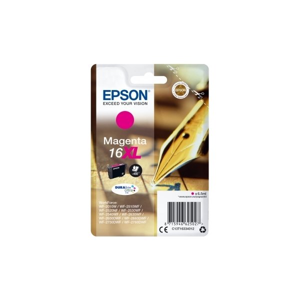 Bläckpatron Epson T1633/C13T16334012 XL Röd 450s