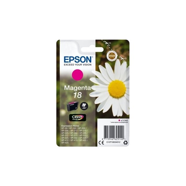 Bläckpatron Epson Nr. 18/C13T18034012 Röd 180 sid.