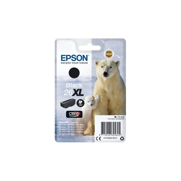 Bläckpatron Epson T2621 XL Svart 500 sidor