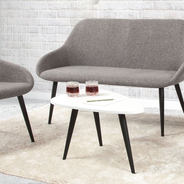 Bello loungesoffa grå med svarta ben