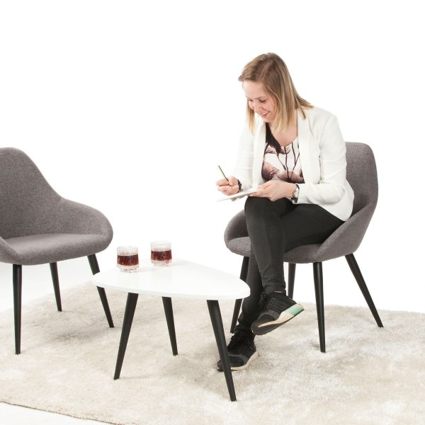 Bello loungebord, 70x50 cm, höjd 30 cm, vit