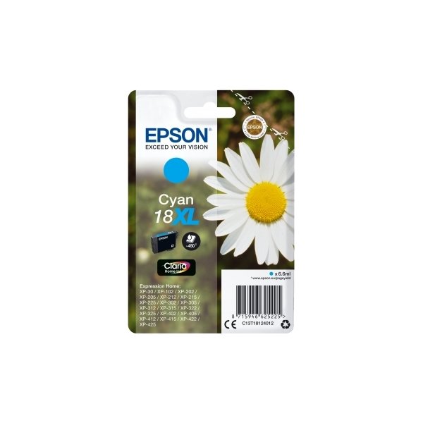 Epson 18/C13T18124022 cyan bläckpatron, 450 s med