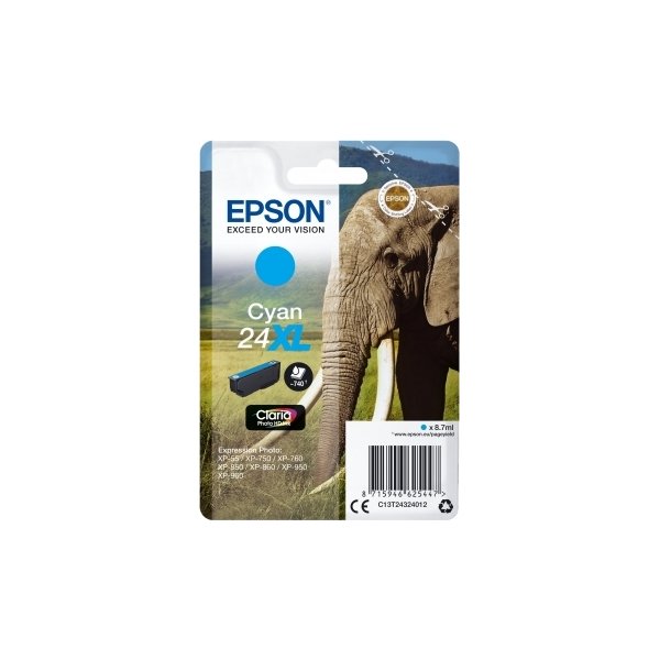 Epson nr T2432/C13T24324022 bläckpatron, cyan, 740
