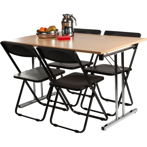 Slim fällbara stol svart H78xD51xB44 cm