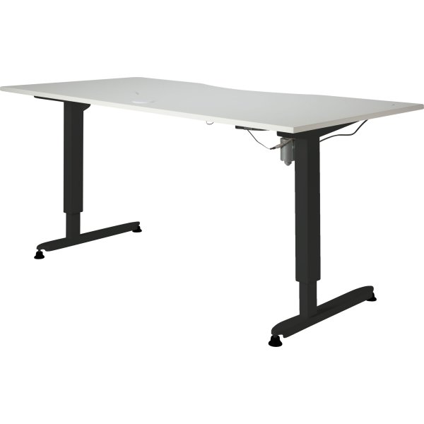 Höj-/sänkbart skrivbord Stay Vit/Svart 180x90 cm