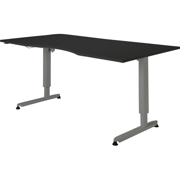 Höj-/sänkbart skrivbord Stay Svart/Alu 180x90 cm
