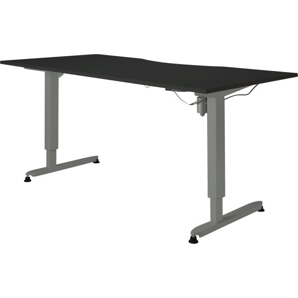 Höj-/sänkbart skrivbord Stay Svart/Alu 180x90 cm