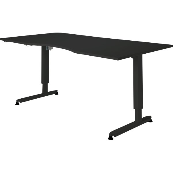 Höj-/sänkbart skrivbord Stay Svart/Svart 180x90 cm