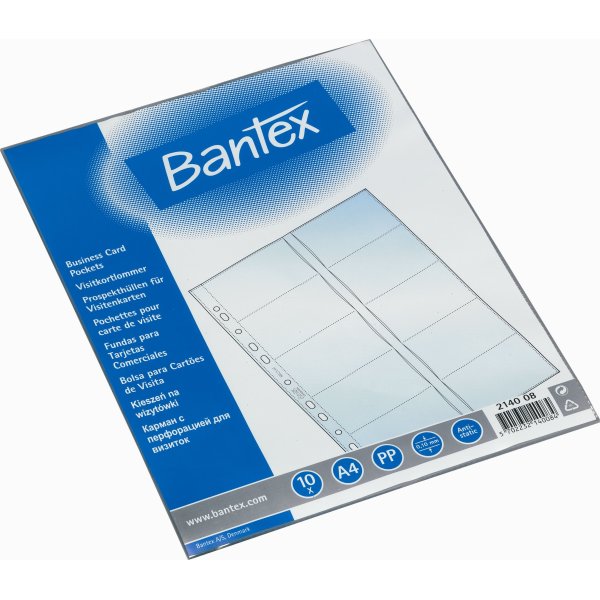 Bantex visitkortsficka A4, 20 kort, 10 st.